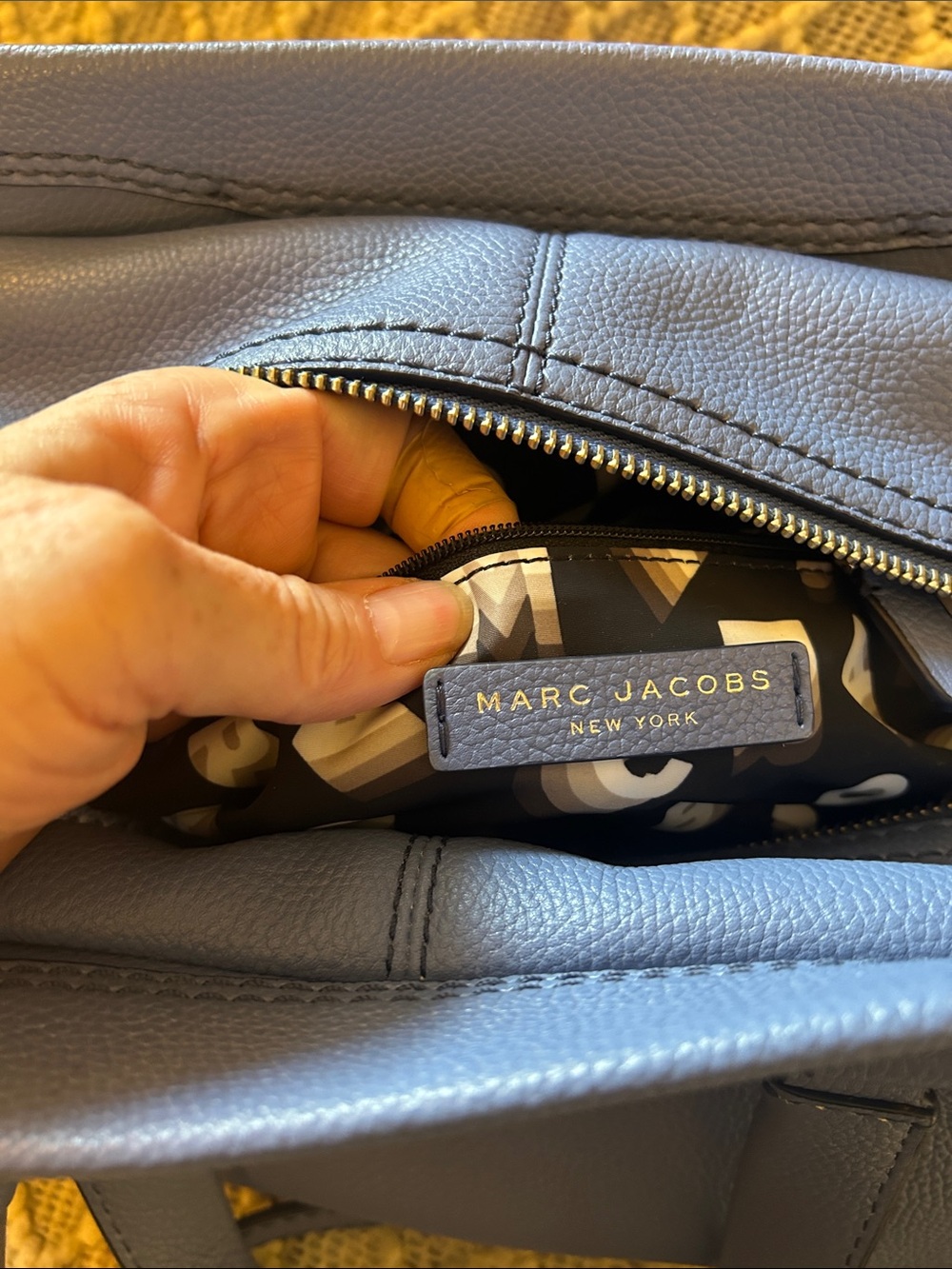 Marc Jacobs Blue Pebbled Leather Large Cruiser Satchel Excellent Condition! - Picture 10 of 14